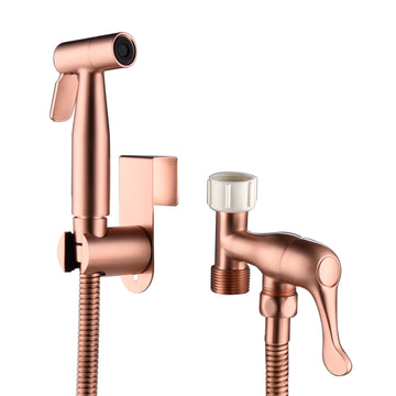 Bidet Sprayer For Toilet, Handheld Cloth Diaper Sprayer Rose Gold Metal