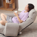 Adjustable Head And Waist, Game Chair, Lounge Chair In The Living Room, 360 Degree Rotatable Sofa Chair,Rotatable Seat Leisure Chair Deck Chair Gray Linen Metal