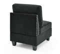 Single Chair For Modular Sectional,Black Velvet 26.5