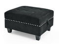 U Shape Modular Sectional Sofa,Diy Combination,Includes Seven Single Chair,Four Corner And One Ottoman,Black Velvet. Black Plywood Velvet