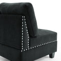 Single Chair For Modular Sectional,Black Velvet 26.5