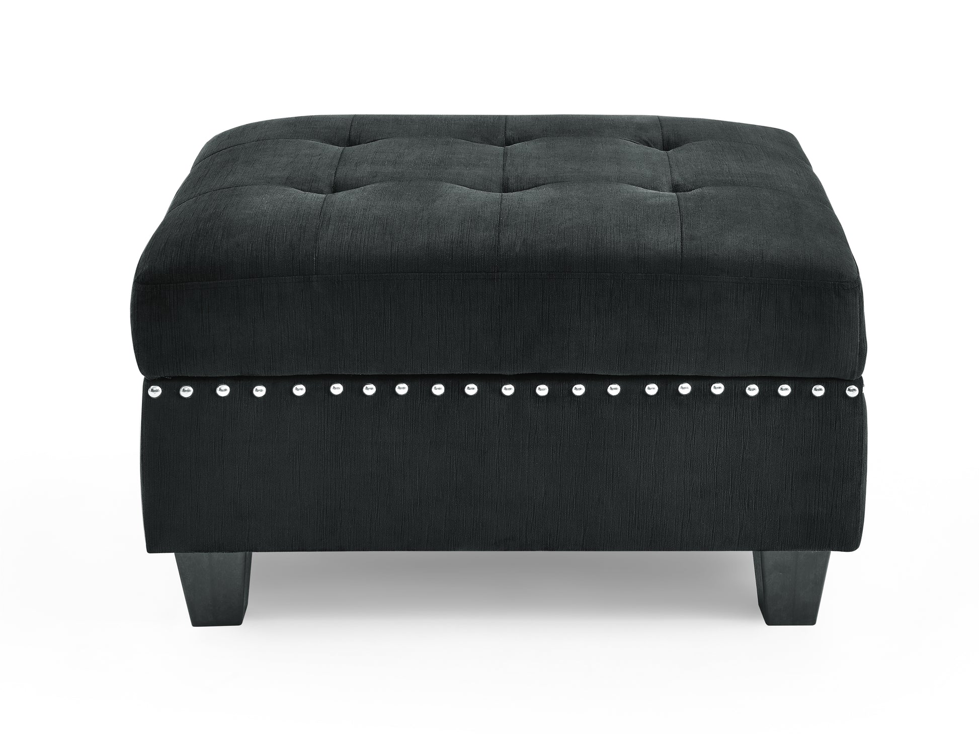 U Shape Modular Sectional Sofa,Diy Combination,Includes Two Single Chair ,Two Corner And Two Ottoman,Black Velvet. Black Polyester