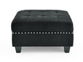 U Shape Modular Sectional Sofa,Diy Combination,Includes Four Single Chair And Two Corner,Black Velvet. Black Velvet