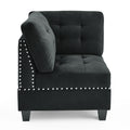 U Shape Modular Sectional Sofa,Diy Combination,Includes Four Single Chair And Two Corner,Black Velvet. Black Velvet