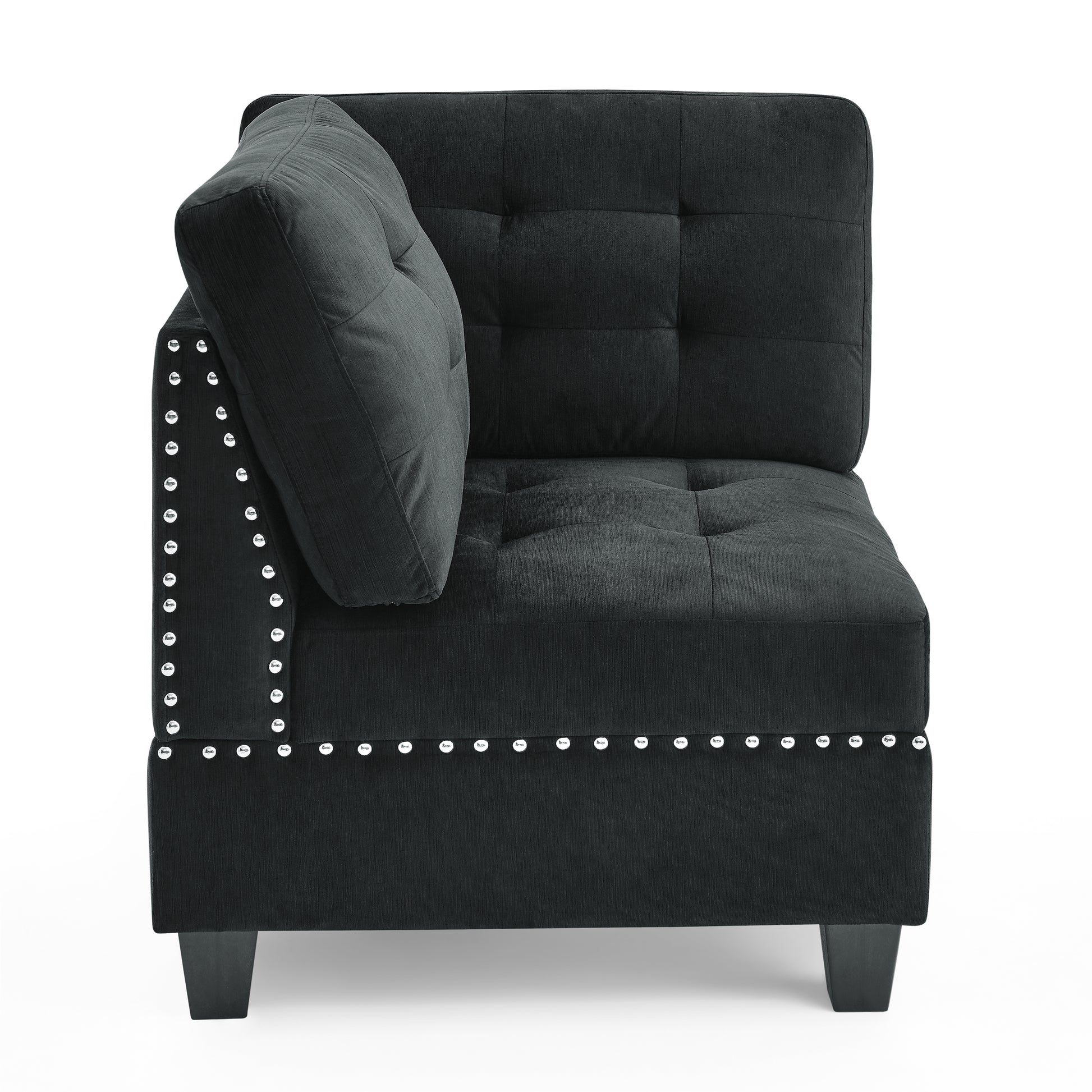 U Shape Modular Sectional Sofa,Diy Combination,Includes Four Single Chair And Two Corner,Black Velvet. Black Velvet