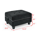 U Shape Modular Sectional Sofa,Diy Combination,Includes Two Single Chair ,Two Corner And Two Ottoman,Black Velvet. Black Polyester