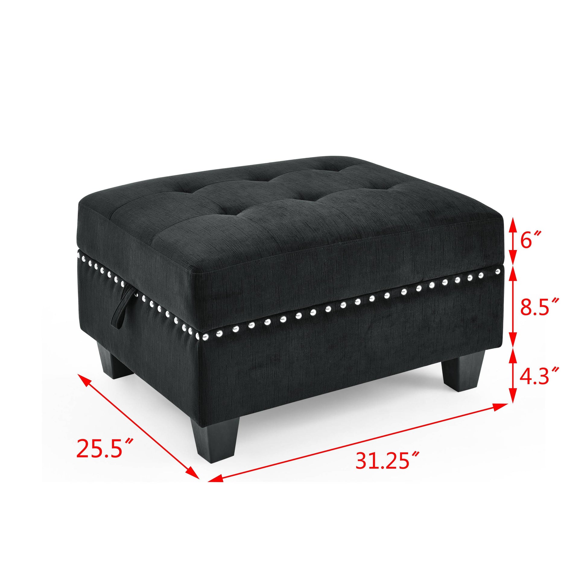 U Shape Modular Sectional Sofa,Diy Combination,Includes Four Single Chair And Two Corner,Black Velvet. Black Velvet