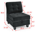 Single Chair For Modular Sectional,Black Velvet 26.5