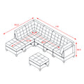 L Shape Modular Sectional Sofa,Diy Combination,Includes Three Single Chair ,Two Corner And Two Ottoman,Black Velvet. Black Foam Velvet