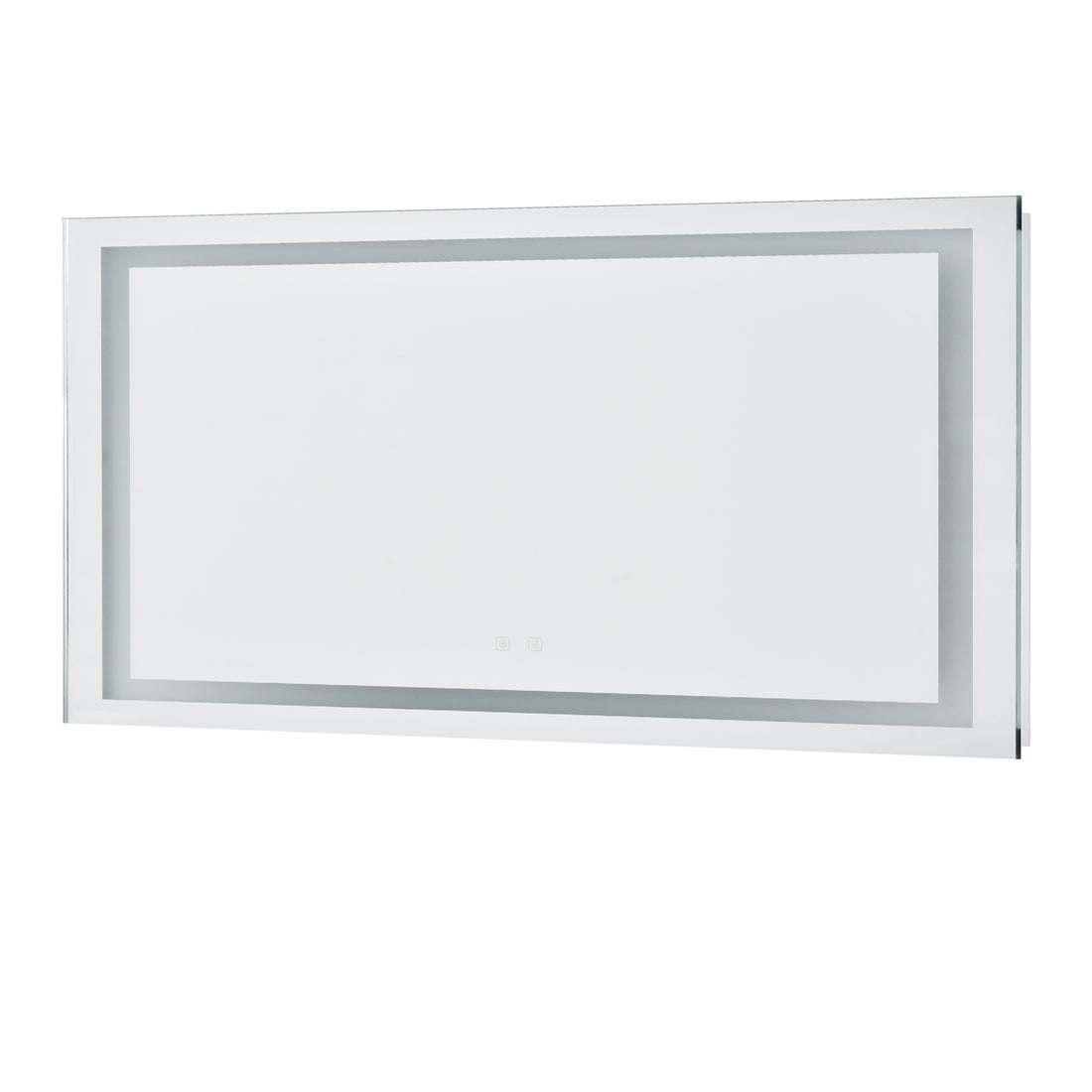 72 X 36 Inch Frameless Rectangular Led Bathroom Vanity Mirror With Touch Sensor, Anti Fog, And 3 Color Options In Silver Silver Glass