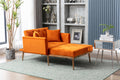 Coolmore Fashionable And Classic Style Chaise Lounge Chair Accent Chair For Living Room, Bedroom Orange Orange Foam Velvet