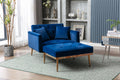 Coolmore Fashionable And Classic Style Chaise Lounge Chair Accent Chair For Living Room, Bedroom Navy Velvet Navy Foam Velvet