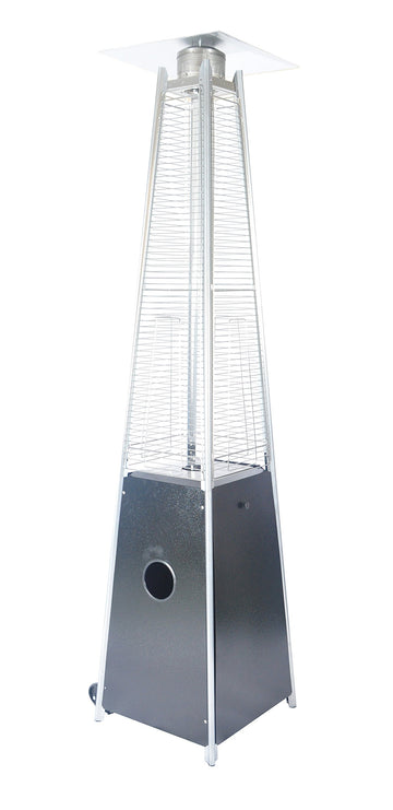 Quartz Glass Tube Patio Heater, Visual Flame Heater, 40000Btu Black Steel