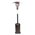 Outdoor Patio Propane Heater With Portable Wheels 47,000 Btu 88 Inch Standing Gas Outside Heater Stainless Steel Burner Commercial & Residential Hammered Black For Party Restaurant Garden Yard Smocha Brown Steel