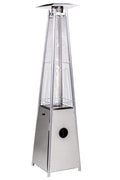 Quartz Galss Tube Patio Heater, Visual Flame Heater 40000Btu Stainless Steel Silver Stainless Steel