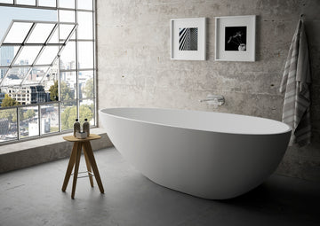 Solid Surface Freestanding Bathtub White Solid Surface