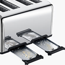 Toaster 4 Slice, Geek Chef Stainless Steel Extra Wide silver-steel
