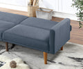 Modern Electric Look 1Pc Convertible Sofa Couch Navy Color Linen Like Fabric Cushion Wooden Legs Living Room Navy Primary Living Space Cushion Back Modern,Transitional Square Arms Fabric 2 Seat