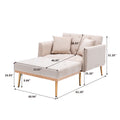 Coolmore Fashionable And Classic Style Chaise Lounge Chair Accent Chair For Living Room, Bedroom Beige Velvet Beige Foam Velvet