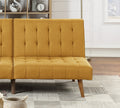 Mustard Color Modern Convertible Sofa 1Pc Set Couch Polyfiber Plush Tufted Cushion Sofa Living Room Furniture Wooden Legs Mustard Wood Primary Living Space Tufted Back Modern,Transitional Rubberwood Armless Fabric 2 Seat