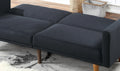 Modern Electric Look 1Pc Convertible Sofa Couch Black Linen Like Fabric Cushion Clean Lines Wooden Legs Living Room Black Wood Primary Living Space Cushion Back Modern,Transitional Square Arms Fabric 2 Seat