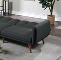 Elegant Modern Sofa Black Polyfiber 1Pc Sofa Convertible Bed Wooden Legs Living Room Lounge Guest Furniture Black Primary Living Space Cushion Back Contemporary,Mid Century Modern,Modern Square Arms Fabric 2 Seat