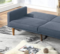 Modern Electric Look 1Pc Convertible Sofa Couch Navy Color Linen Like Fabric Cushion Wooden Legs Living Room Navy Primary Living Space Cushion Back Modern,Transitional Square Arms Fabric 2 Seat