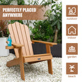 Tale Adirondack Chair Backyard Outdoor Furniture Painted Seating With Cup Holder All Weather And Fade Resistant Plastic Wood For Lawn Patio Deck Garden Porch Lawn Furniture Chairs Brown Ban On Brown Wood Plastic