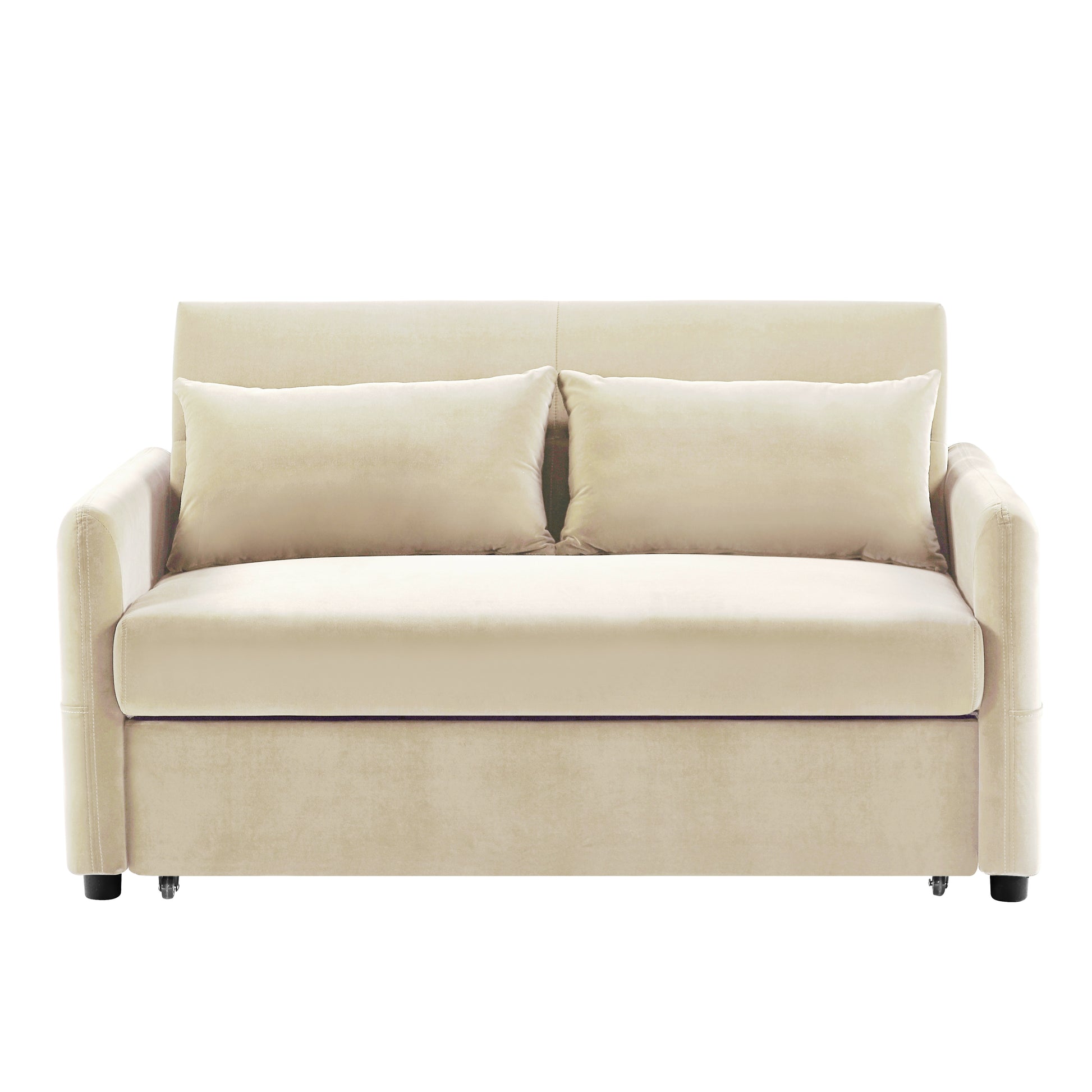 2033 Beige Leisure Beautiful Sofa Beige Velvet