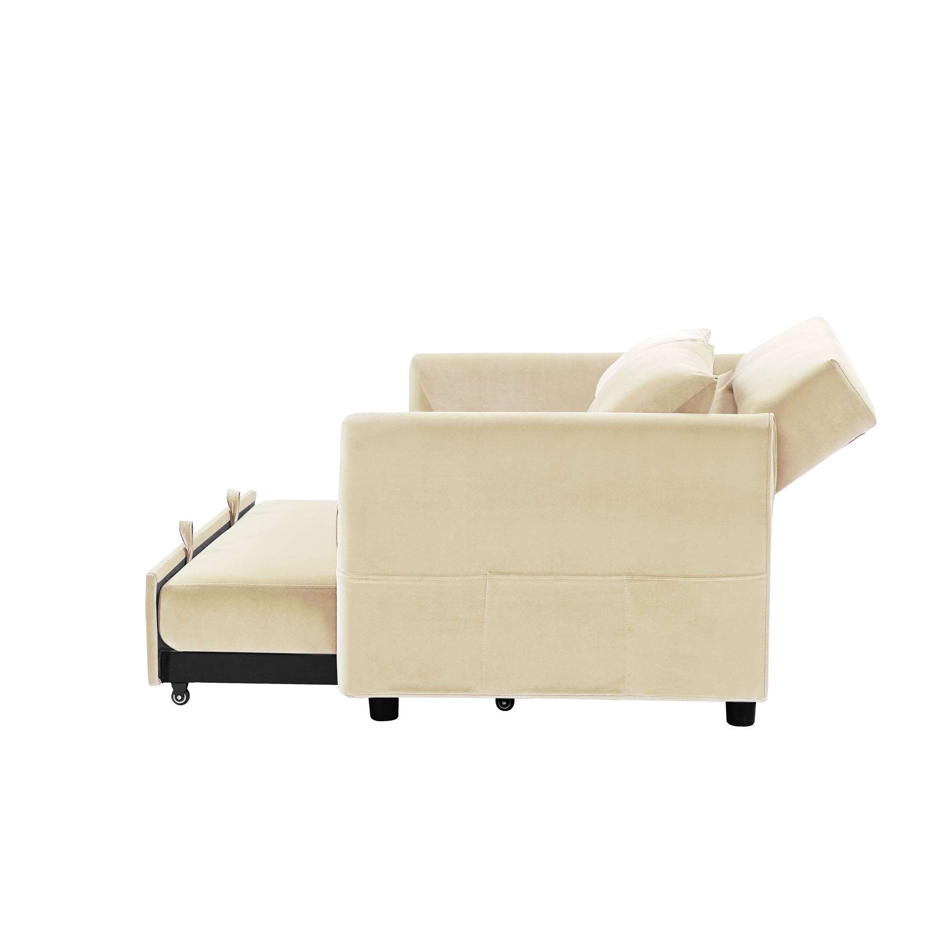 2033 Beige Leisure Beautiful Sofa Beige Velvet