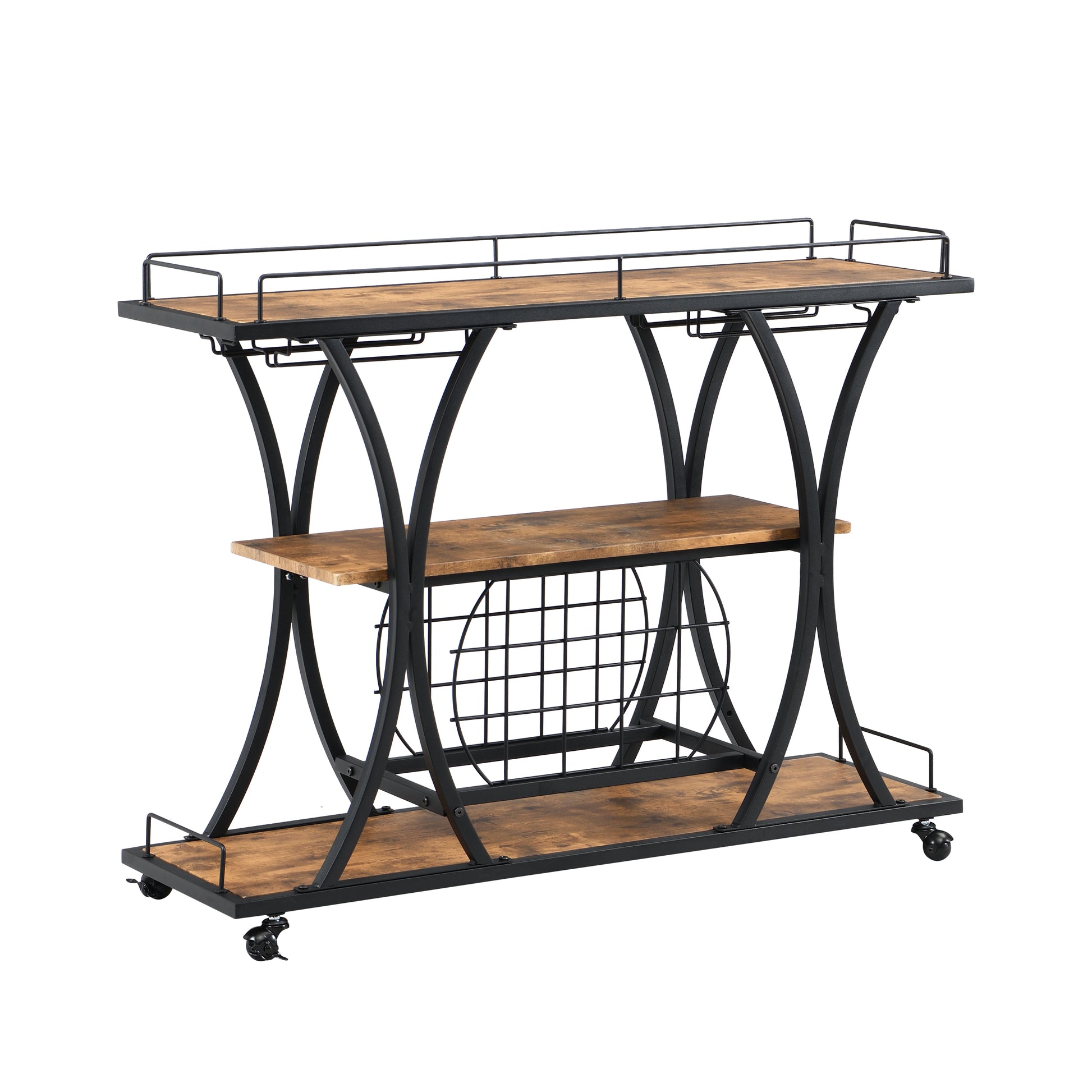 Industrial Bar Cart Kitchen Bar&Serving Cart For