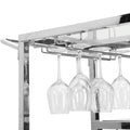 Contemporary Chrome Bar Serving Cart Silver