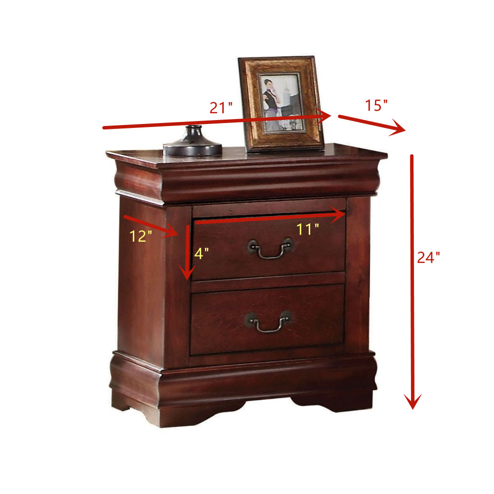 Louis Philippe Nightstand In Cherry 23753A Cherry Solid Wood