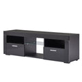 Black Morden Tv Stand With Led Lights,High Glossy Front Tv Cabinet,Can Be Assembled In Lounge Room, Living Room Or Bedroom,Color:Black Black 50 59 Inches Particle Board