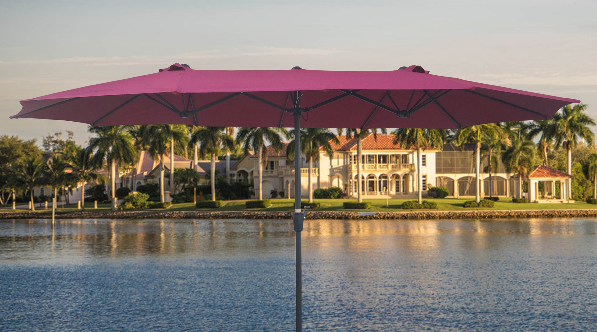 burgundy patio umbrellas 15Ftx9Ftdouble Sided Patio Umbrella Outdoor Market Table Garden Extra