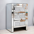 Mirrored Nightstand, Silver Bedside Tables, Mirrored End Table Side Table For Bedroom Living Room Silver Glass