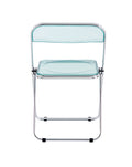 Light Blue Clear Transparent Folding Chair Chair Pc Plastic Living Room Seat Zdy Qianlan 4 Light Blue Steel