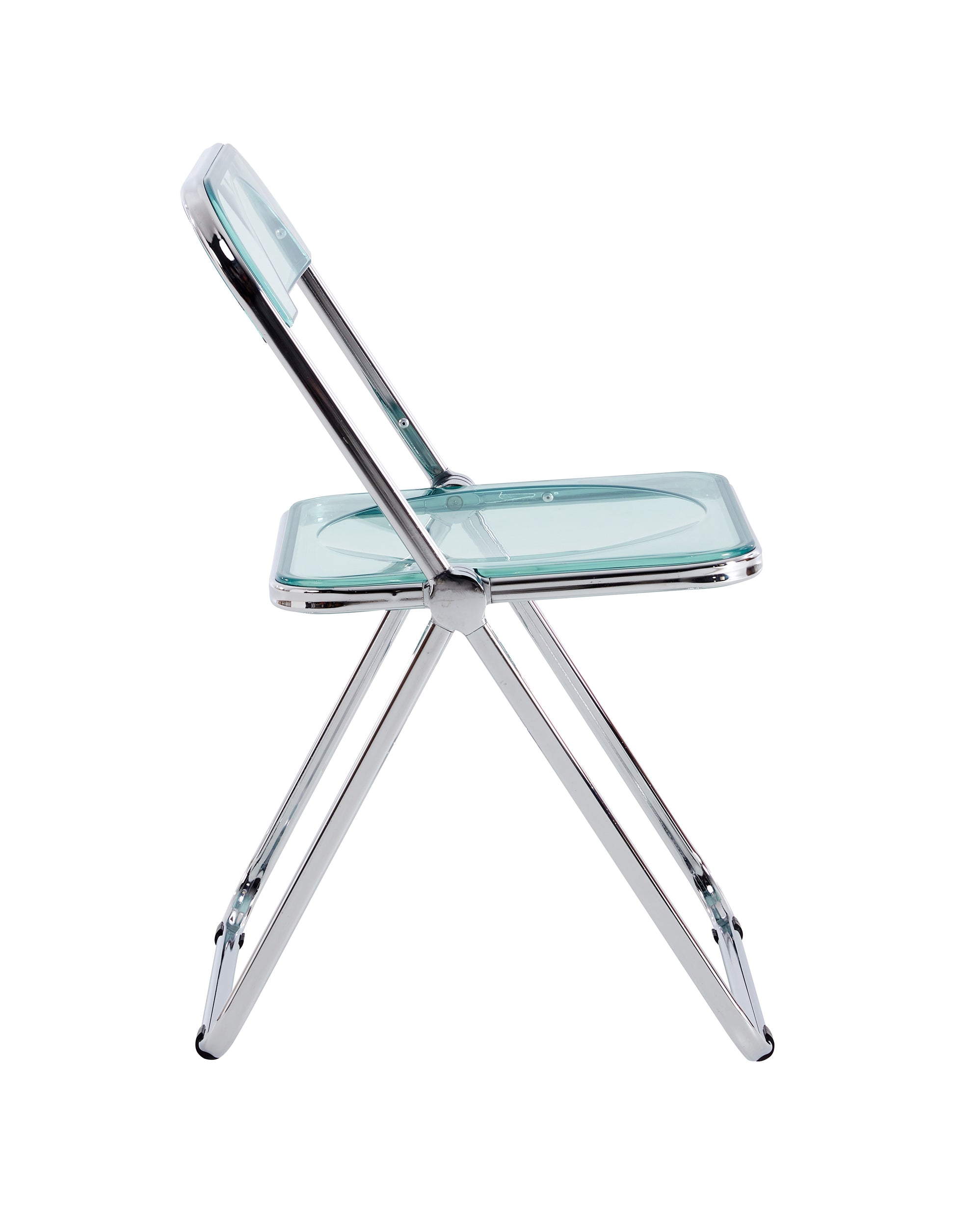 Light Blue Clear Transparent Folding Chair Chair Pc Plastic Living Room Seat Zdy Qianlan 4 Light Blue Steel