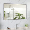 36X24 Inches Modern Black Bathroom Mirror With Aluminum Frame Vertical Or Horizontal Hanging Decorative Wall Mirrors For Living Room Bedroom Black Glass