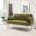 Coolmore Modern Velvet Loveseat Sofacomfy Upholstered 2 Seater Sofa With Gold Metal Legs, Small Loveseat Accent Couch For Living Bedroom Leisure Areas Green Velvet Green Foam Velvet 2 Seat