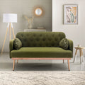 Coolmore Modern Velvet Loveseat Sofacomfy Upholstered 2 Seater Sofa With Gold Metal Legs, Small Loveseat Accent Couch For Living Bedroom Leisure Areas Green Velvet Green Foam Velvet 2 Seat