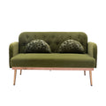 Coolmore Modern Velvet Loveseat Sofacomfy Upholstered 2 Seater Sofa With Gold Metal Legs, Small Loveseat Accent Couch For Living Bedroom Leisure Areas Green Velvet Green Foam Velvet 2 Seat