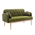 Coolmore Modern Velvet Loveseat Sofacomfy Upholstered 2 Seater Sofa With Gold Metal Legs, Small Loveseat Accent Couch For Living Bedroom Leisure Areas Green Velvet Green Foam Velvet 2 Seat