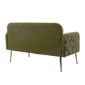 Coolmore Modern Velvet Loveseat Sofacomfy Upholstered 2 Seater Sofa With Gold Metal Legs, Small Loveseat Accent Couch For Living Bedroom Leisure Areas Green Velvet Green Foam Velvet 2 Seat