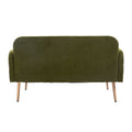 Coolmore Modern Velvet Loveseat Sofacomfy Upholstered 2 Seater Sofa With Gold Metal Legs, Small Loveseat Accent Couch For Living Bedroom Leisure Areas Green Velvet Green Foam Velvet 2 Seat