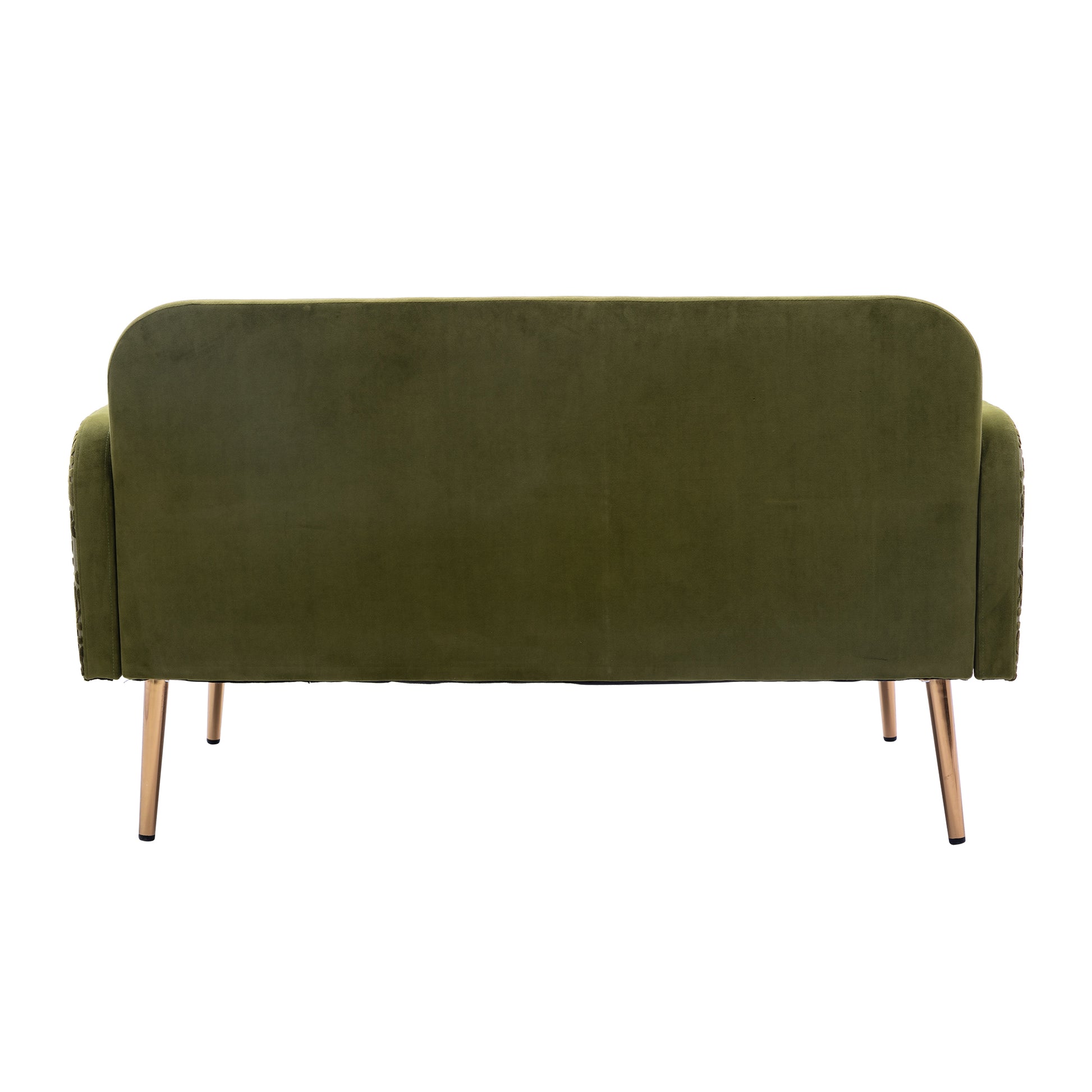 Coolmore Modern Velvet Loveseat Sofacomfy Upholstered 2 Seater Sofa With Gold Metal Legs, Small Loveseat Accent Couch For Living Bedroom Leisure Areas Green Velvet Green Foam Velvet 2 Seat