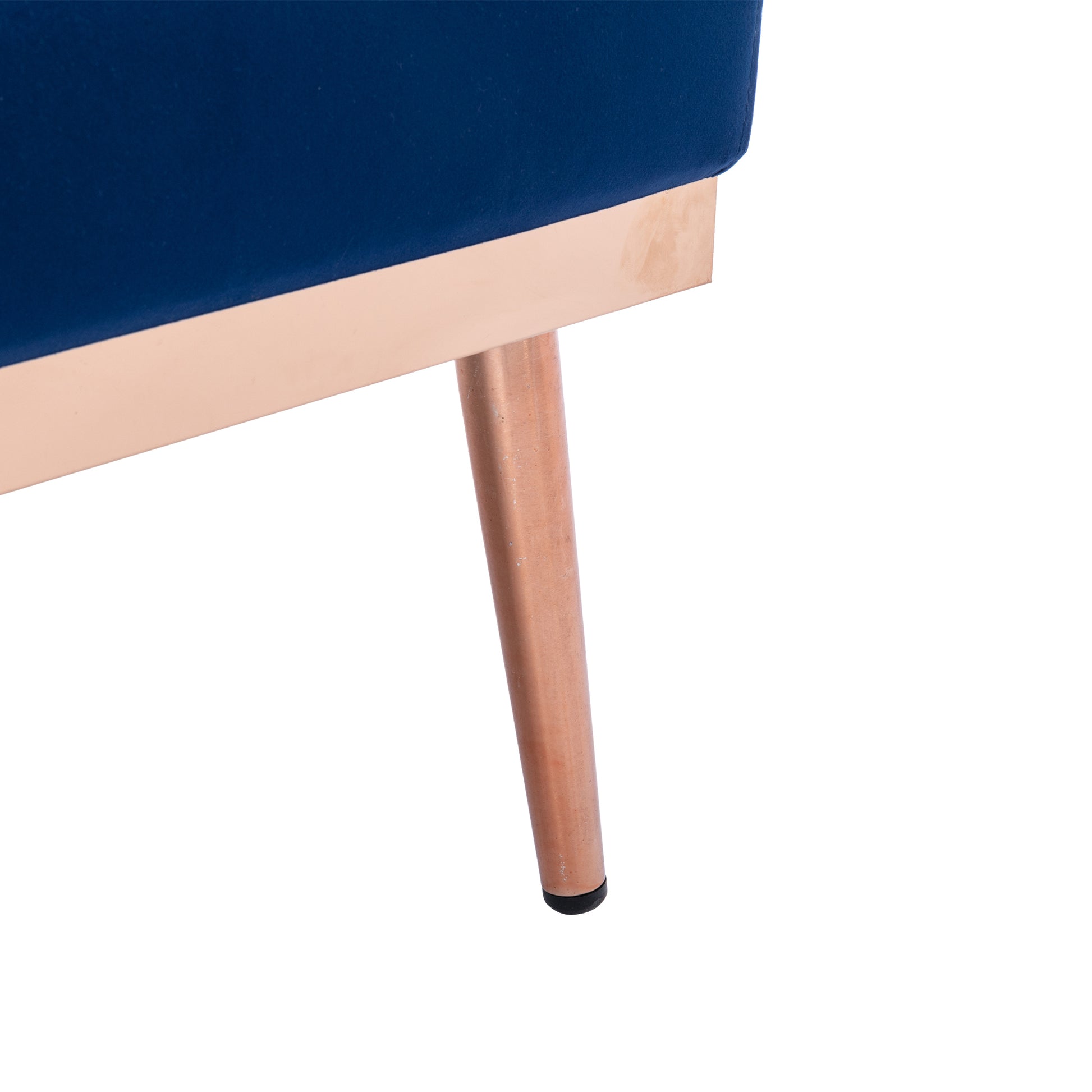 Coolmore Modern Velvet Loveseat Sofacomfy Upholstered 2 Seater Sofa With Gold Metal Legs, Small Loveseat Accent Couch For Living Bedroom Leisure Areas Navy Velvet Navy Foam Velvet 2 Seat