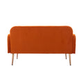 Coolmore Modern Velvet Loveseat Sofacomfy Upholstered 2 Seater Sofa With Gold Metal Legs, Small Loveseat Accent Couch For Living Bedroom Leisure Areas Orange Velvet Orange Foam Velvet 2 Seat