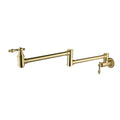 Pot Filler Faucet Wall Mount Gold Brass