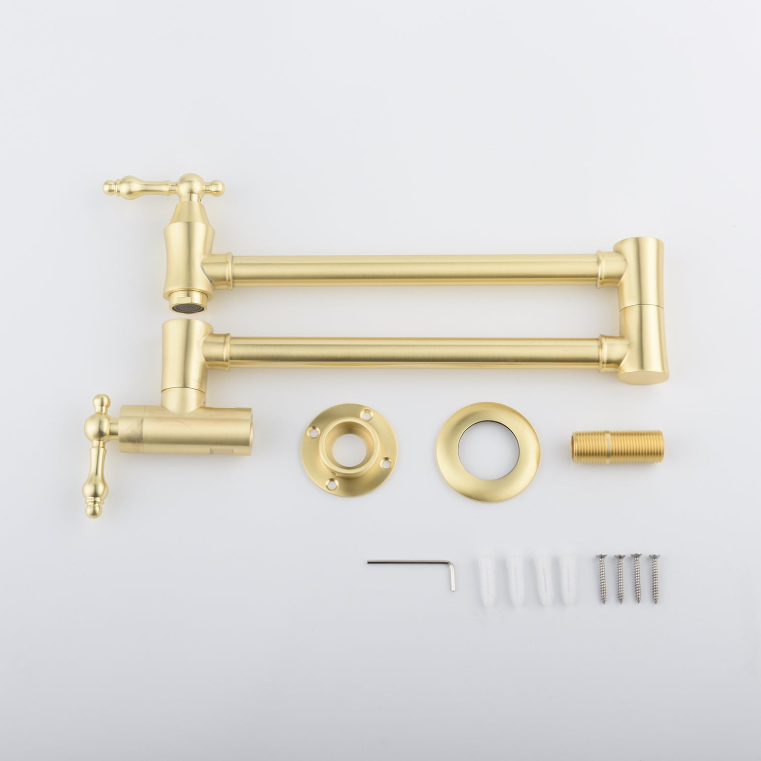 Pot Filler Faucet Wall Mount Gold Brass